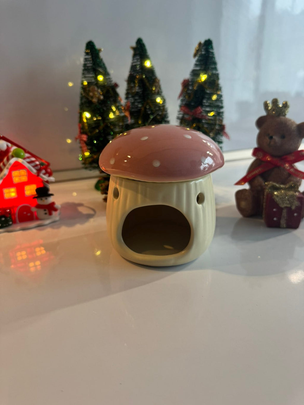 Brûle-Parfum Champignon Chapeau Rose
