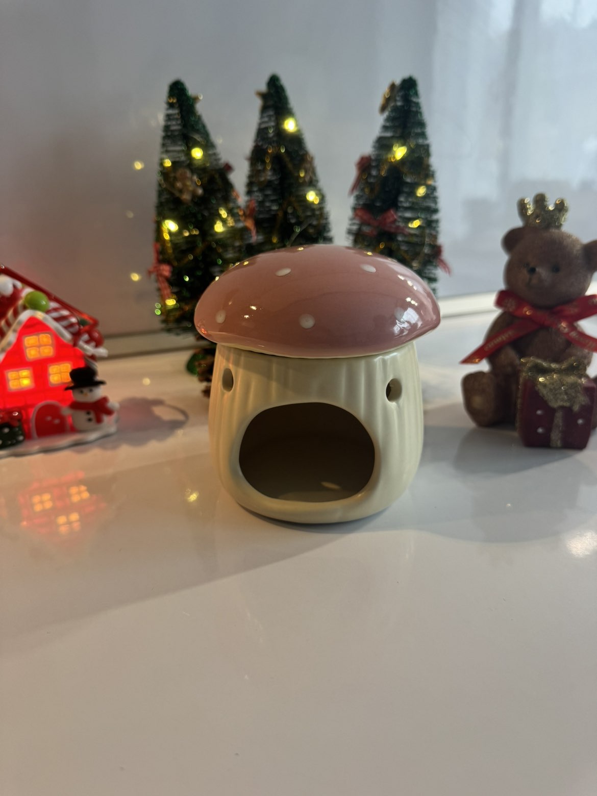 Brûle-Parfum Champignon Chapeau Rose
