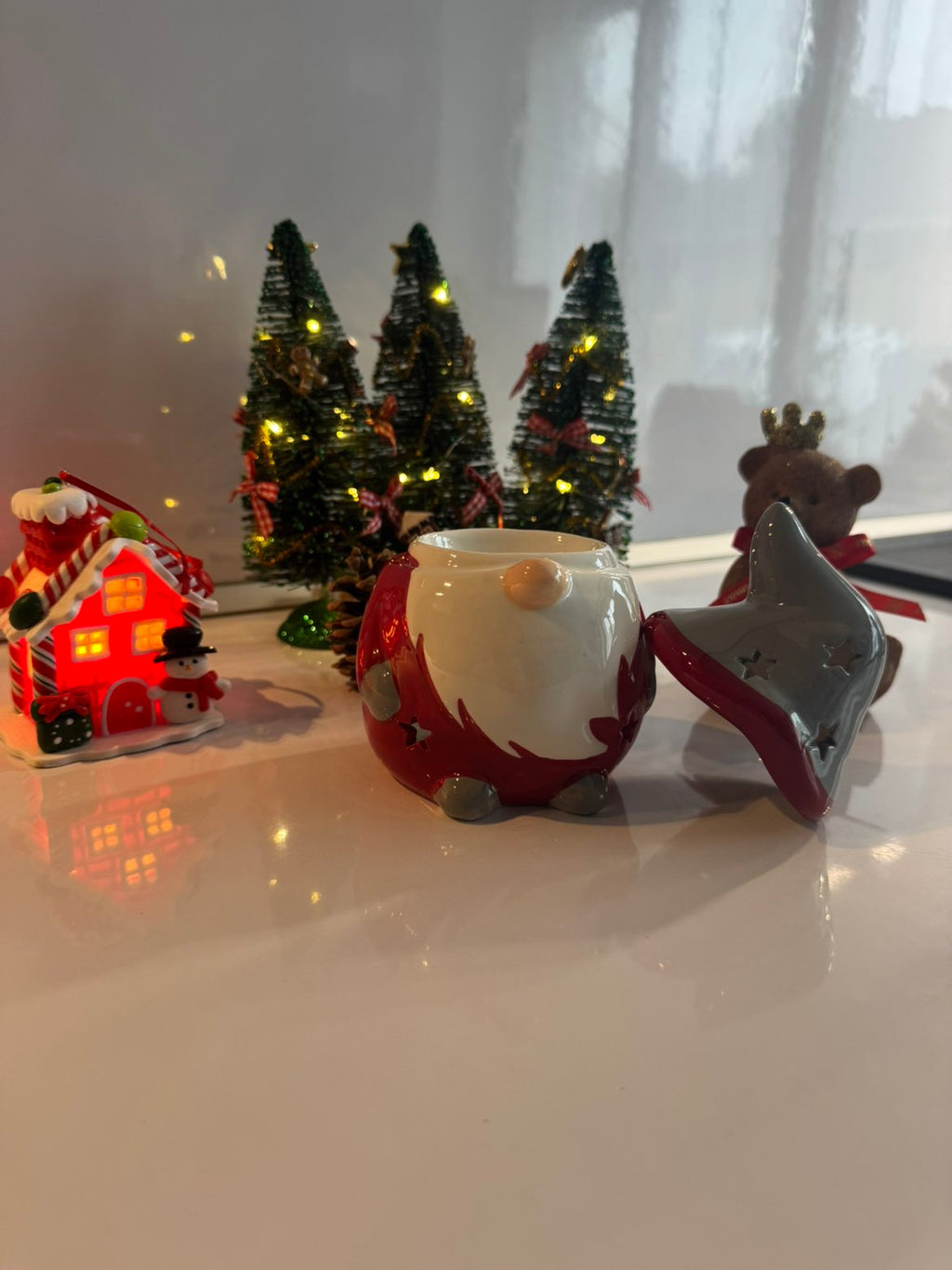 Brûle-Parfum Gnome Rouge et Gris