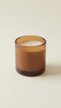 Bougie parfumée ambre en verre ambré épais